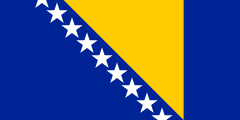 The flag for Bosnia and Herzegovina