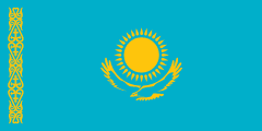 The flag for Kazakhstan