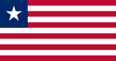 The flag for Liberia