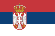 The flag for Serbia