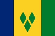 The flag for Saint Vincent and the Grenadines