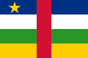 The flag for the Central African Republic
