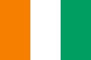 The flag for the Cote d'Ivoire